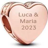 Engraving Heart Charm - Rose Gold