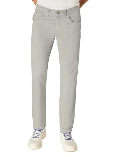 Eric Men's Fabric Trousers Straight Fit, Light Grey 4203 9010, 30 W/30 L