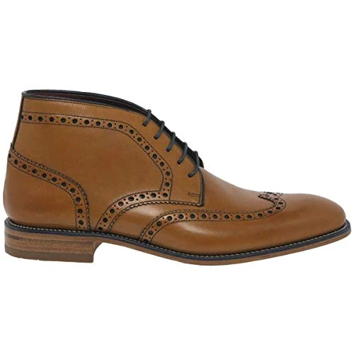 Errington Mens Leather Brogue Boots 7.5 Tan