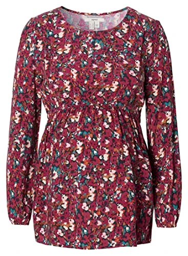 ESPRIT Women's Blouse Nursing Long Sleeve Allover Print, Dark Red-611, 16