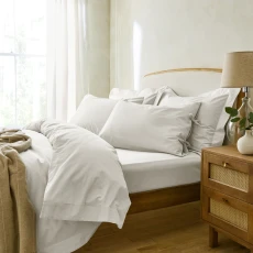 Essential Double Fitted Sheet White