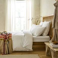 Essential Piped Superking Duvet Cover White/Grey