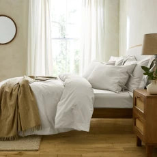 Essential Tied Hem King Duvet Cover White