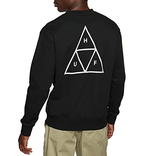 Essentials Triple Triangle Crew Neck Sweatshirt, Black, XX-L