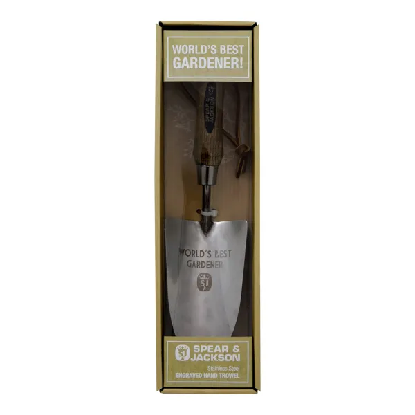 Etched Worlds Best Gardener Trowel - Green