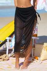Ethereal Dip Black Swim Skirt