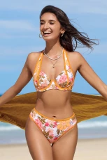 Evening Garden Underwire Bikini Top & Standard Bottoms Set ight Yellow