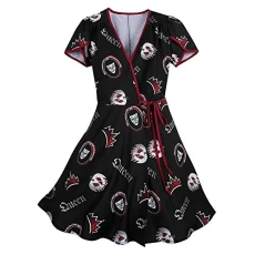 Evil Queen Wrap Dress for Women Black - Black - X-Small Evil Queen Wrap Dress for Women Black - Black - X-Small
