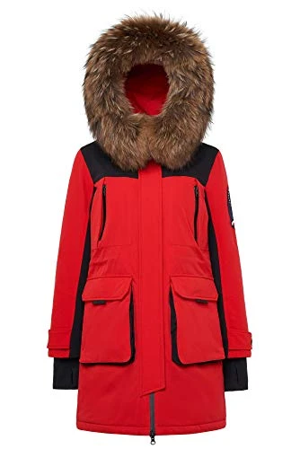 Extreme Collection Goose Down Mid-Length Parka Red