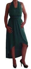EyeCatch - Hana Ladies Midi Dip Hem Fishtail Womens Dress Teal Size 14-16