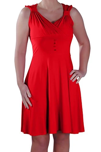 EyeCatch - Monica Womens Sweetheart Neckline Sleeveless Grecian Midi Dress Size 14 Red