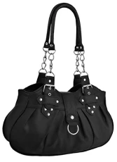 EyeCatchBags - Huron Faux Leather Womens Shoulder Bag Handbag Black