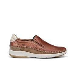 F0794 Men's Leather Moccasin Sport Shoes Beige Size: 8.5 UK
