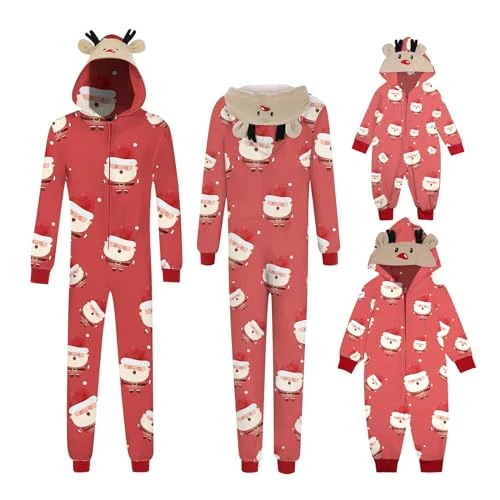 Family Christmas Pyjamas Set Black Long Sleeve Plus Size Snowflake Printed Pajamas Jumpsuit with pockets Cute Pyjamas Womens Silk Satin Pajamas Loungewear Two-Piece Sleepwear Halloween Costumes