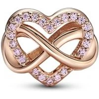 Family Infinity Pink Heart Charm