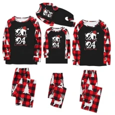 Family Matching Christmas Pajamas Christmas Graphic Print Long Sleeve Sleepwear for Family Couples Kids Holiday PJs Sets Homewear Warm Pyjamas Set Loungewear