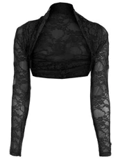 FASHION BOUTIQUE Ladies Womens Cropped Bolero Lace Shrug Plus Size UK 8-24 Black