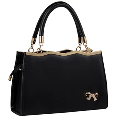 Fashion Candy Color Women Shopping Zippered Bowling Bags Messenger Bag Ladies Handbag Female Bag Elegant Top-Handle Bags Totes Black 30x20x10cm