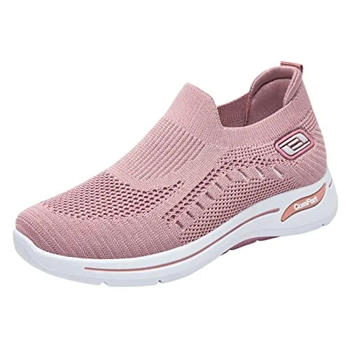 Fashion Spring Summer Women's Sports Shoes Flat Soft Mesh Breathable Plain Slip On Simple Style Wome