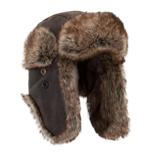 Faux Fur Tibbets Trapper Hat - Brown - S/M (57/58cm)