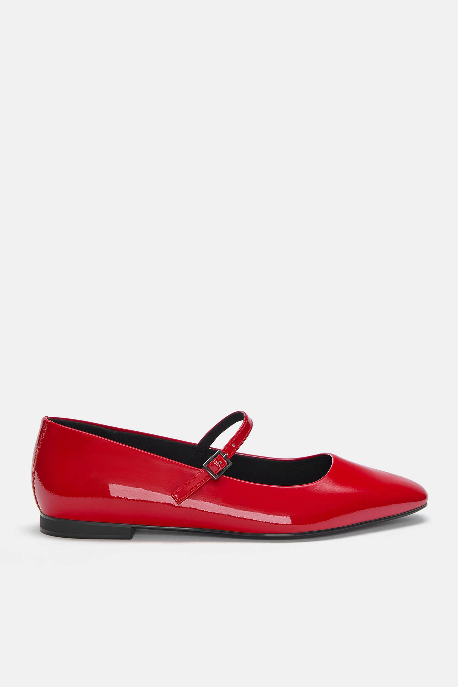 Faux-Patent-Finish Ballet Flats