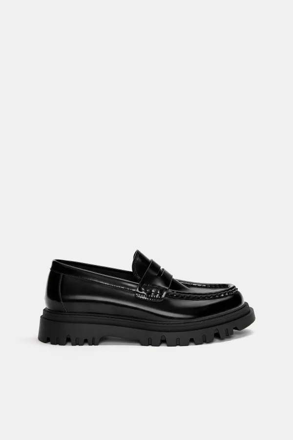 Faux Patent Loafers - Black