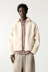Faux Shearling Jacket - Ecru