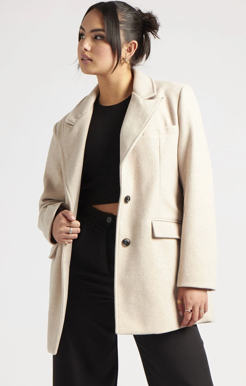 Faux Wool Blazer /
