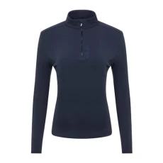 Faye Fleece 1/4 Zip Long Sleeve Top - Navy Blue 16