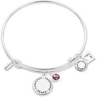 February Birthstone Bangle - Silver