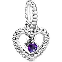 February Birthstone Heart Charm