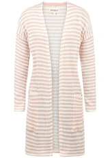 Fee Women's Long Cardigan Chunky Knit Jacket with V-Neck, Size:M, Colour:Rose Dawn (4916)