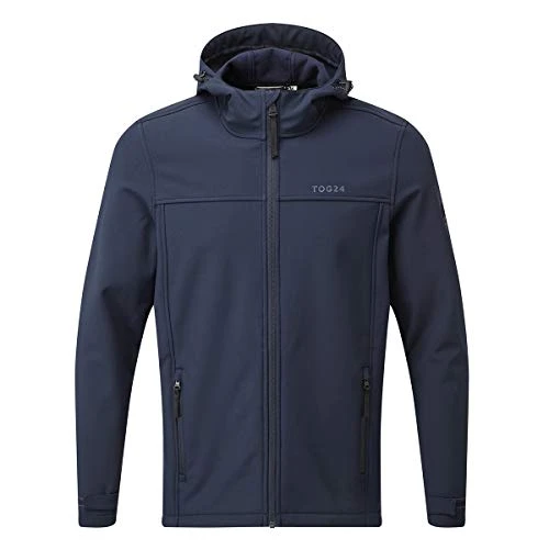 Feizor Lightweight Mens Softshell Jacket, Windproof, Showerproof Zip Up Outdoor Jacket with Hood, Fl