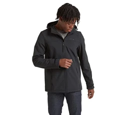 Feizor Lightweight Mens Softshell Jacket, Windproof, Showerproof Zip Up Outdoor Jacket with Hood, Fleece Lined for Warmth, Ideal Jacket for Outdoors and Winter Walking