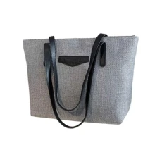 Female Big Capacity Handbags,Shopping Travel Simple Shoulder Bags,Women'S Single Shoulder Bag,Large Capacity Tote Bag Solid Color All-Match Shopping Handbag (grey)