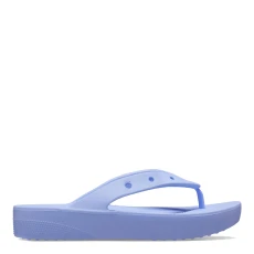 Female Blue Platform Flip Flops - Green