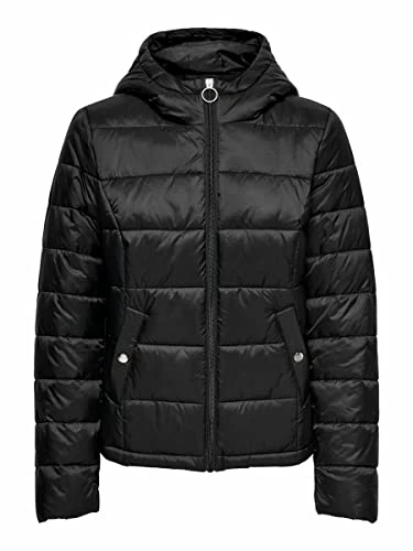 Female quilted jacket, plain, black, XS