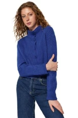 FeMan Regular fit Basic Standing Collar Knitwear Cardigan,Sax,M FeMan Regular fit Basic Standing Collar Knitwear Cardigan,Sax,M