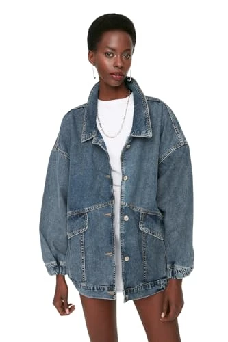 FeMan Regular fit Bomber jackets Shirt collar Denim Jacket