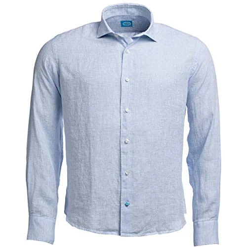 FIJI Linen Men's Shirt light blue L