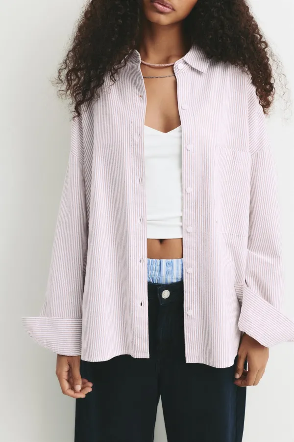 Fine Striped Shirt - Beach sand