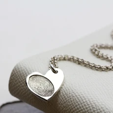 Fingerprint Heart Charm Necklace