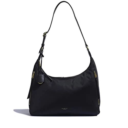 Finsbury Park Medium Zip-Top Shoulder Bag in Black