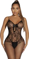 Fishnet Bodysuit Crotchless Body Suits For Women Mesh Bodystocking Babydoll Nightwear Mini Dress One Size Teddy Lingerie