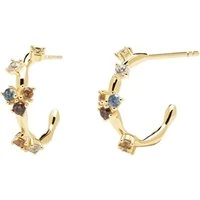 Five Gold Hoop Earrings - Gold