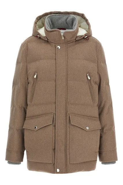 Flannel down jacket - Beige