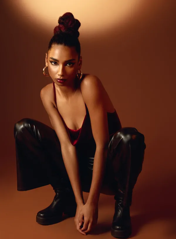 Flare Leather Look Trousers - 14 - Black