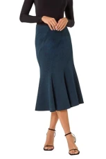 Flared Skirt for Women UK Ladies Flute Peplum Textured Fit & Flare Pencil Jersey A Line Midi Pleated Elasticated Waist Pull On Work Occasion Office - Teal - Size 18 Flared Skirt for Women UK Ladies Flute Peplum Textured Fit & Flare Pencil Jersey A Line Midi Pleated Elasticated Waist Pull On Work Occasion Office - Teal - Size 18