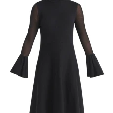 Flared sleeve knitted dress