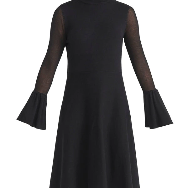 Flared sleeve knitted dress